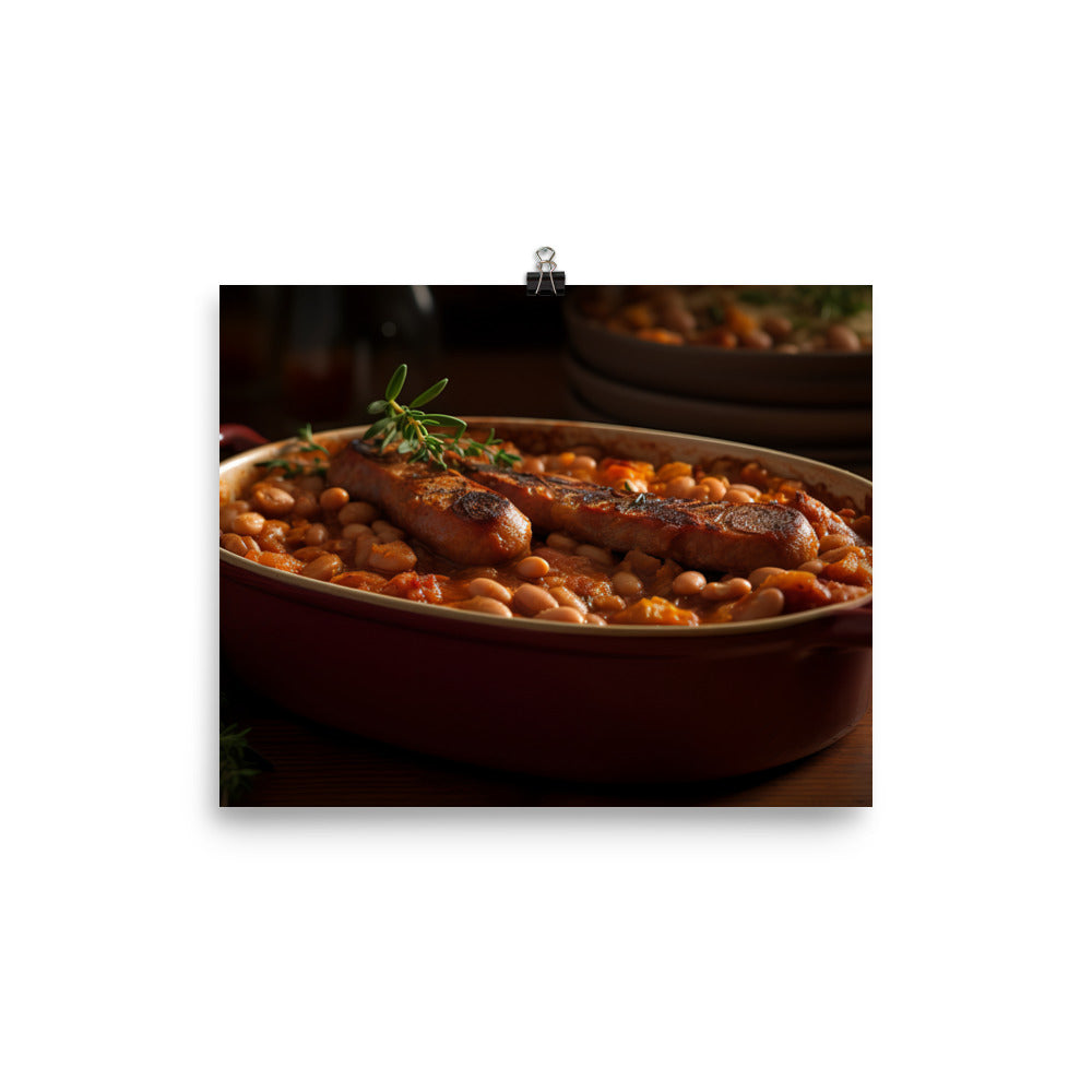 Baked Sausage and Beans Casserole photo paper poster - Posterfy.AI