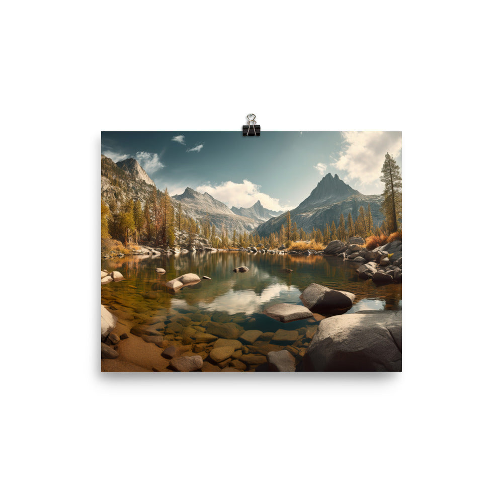 Yosemites Pristine Alpine Lakes photo paper poster - Posterfy.AI