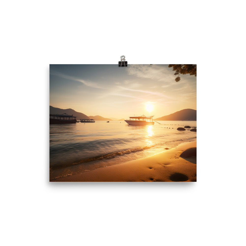 Golden Hours at Amanohashidate photo  paper poster - Posterfy.AI