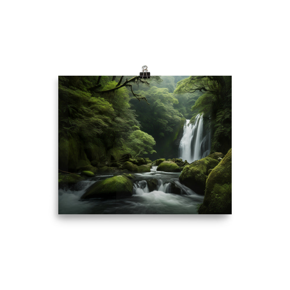 Nachi Falls in a Tranquil Setting photo  paper poster - Posterfy.AI