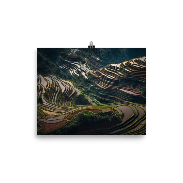 Guilin Rice Terraces from Above photo  paper poster - Posterfy.AI