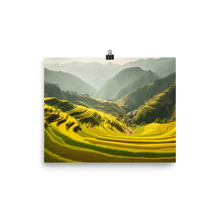 Beauty of Guilin Rice Terraces photo paper poster - Posterfy.AI