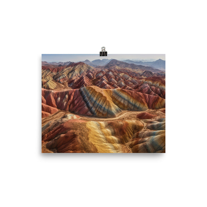 Zhangye Danxia Landform from Above photo paper poster - Posterfy.AI