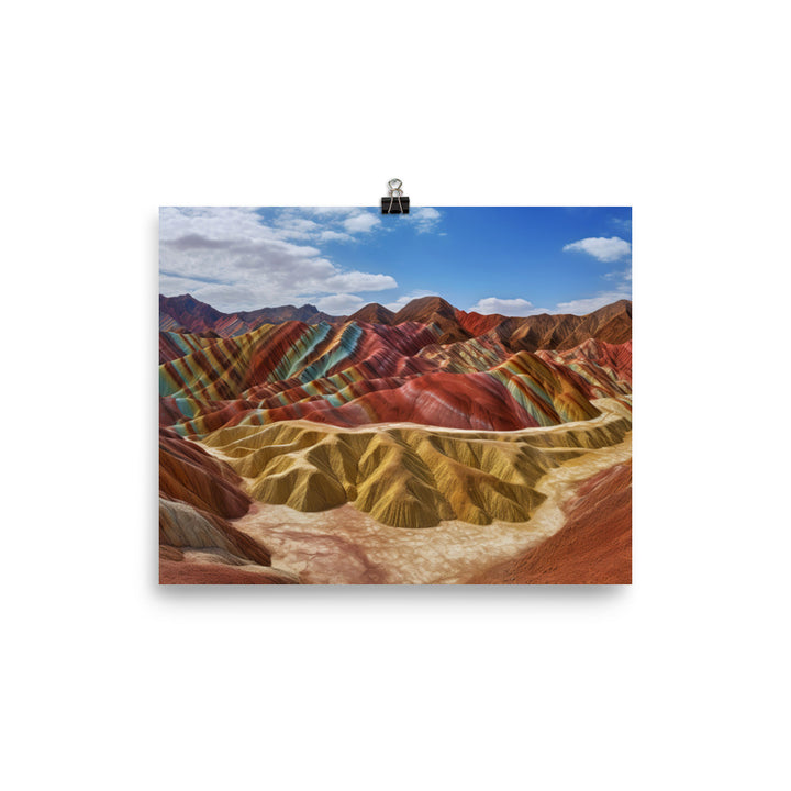 Vibrant Colors of Zhangye Danxia Landform photo paper poster - Posterfy.AI