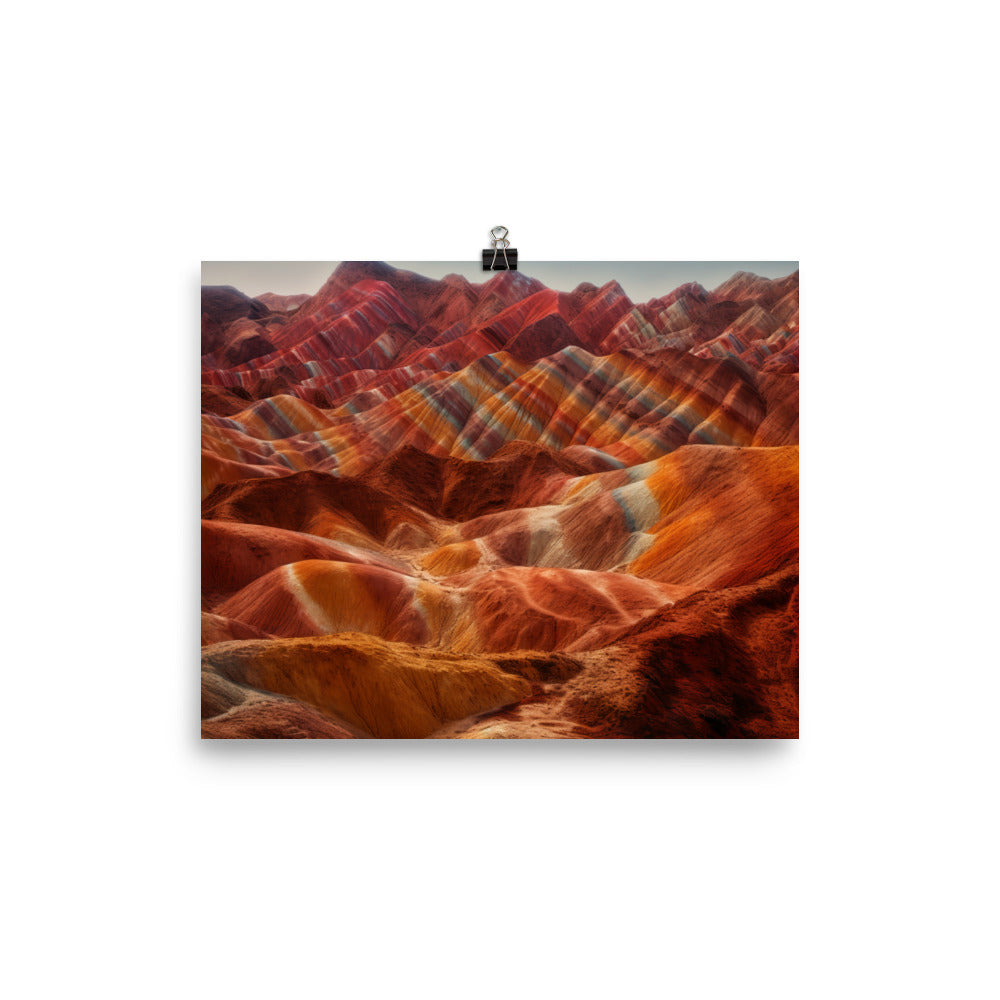 Surreal Beauty of Zhangye Danxia Landform photo paper poster - Posterfy.AI