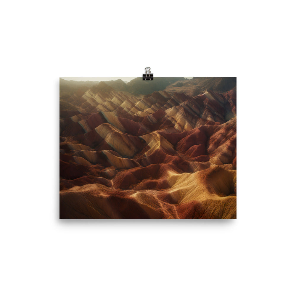 Dynamic Textures of Zhangye Danxia Landform photo paper poster - Posterfy.AI