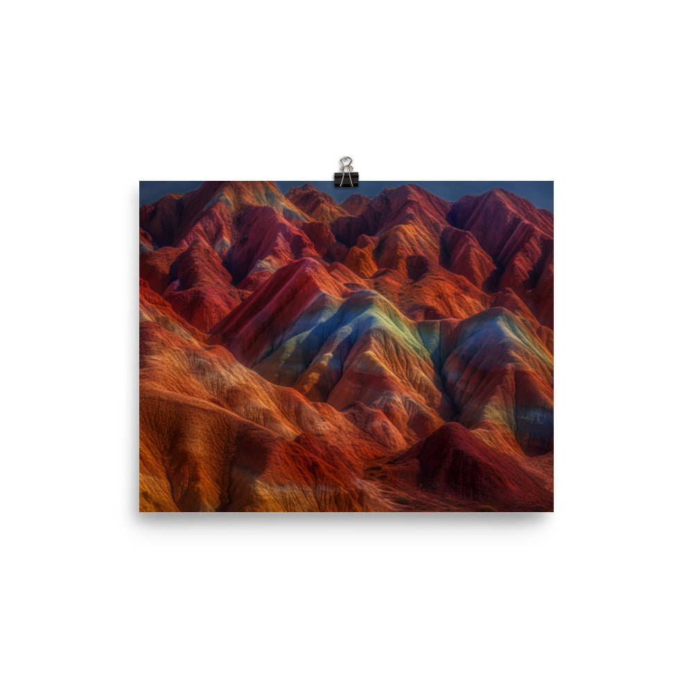 Dynamic Textures of Zhangye Danxia Landform photo paper poster - Posterfy.AI