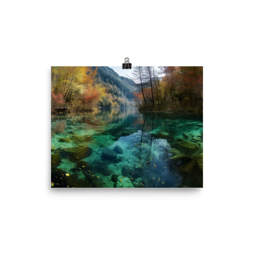 Jiuzhaigou Valleys Scenic Splendor photo paper poster - Posterfy.AI