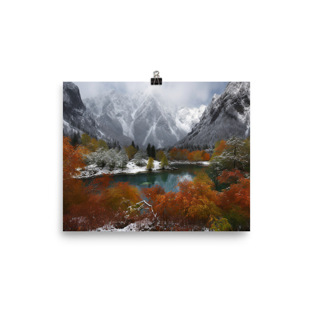 Jiuzhaigou Valleys Autumn Foliage photo paper poster - Posterfy.AI