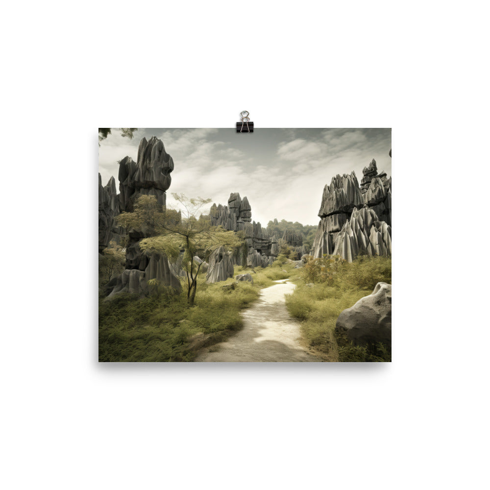 Shilin Stone Forest with Natural Archways photo paper poster - Posterfy.AI