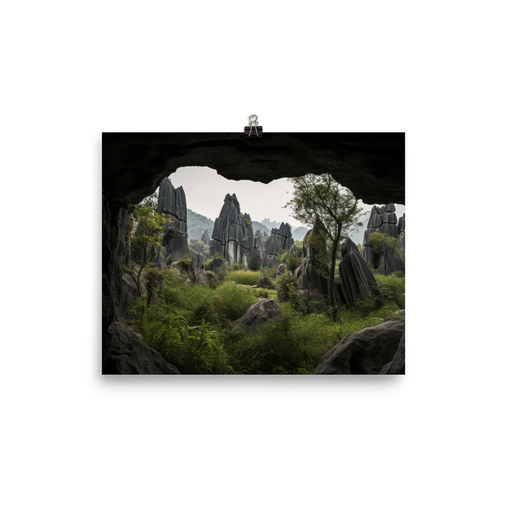 Shilin Stone Forest with Natural Archways photo paper poster - Posterfy.AI