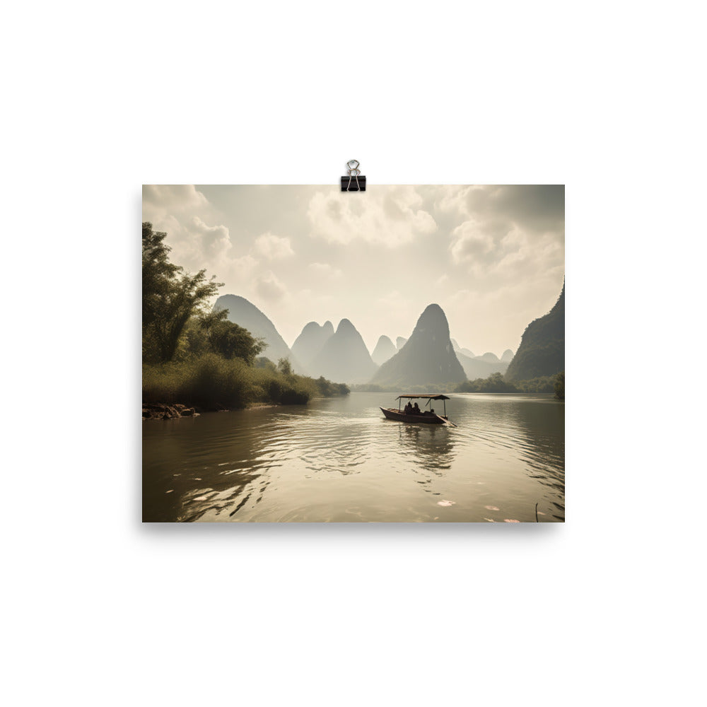 Majestic Landscape of Li River photo paper poster - Posterfy.AI