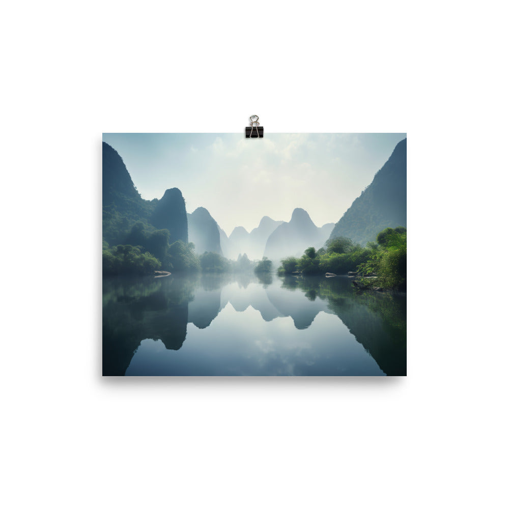 Li Rivers Karst Limestone Mountains photo paper poster - Posterfy.AI