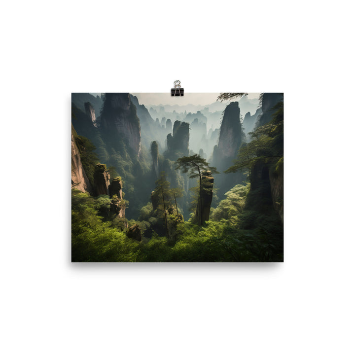 Serene Beauty of Zhangjiajies Forest Park photo paper poster - Posterfy.AI