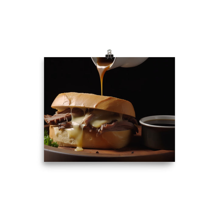 French Dip Sandwich with Au Jus photo paper poster - Posterfy.AI