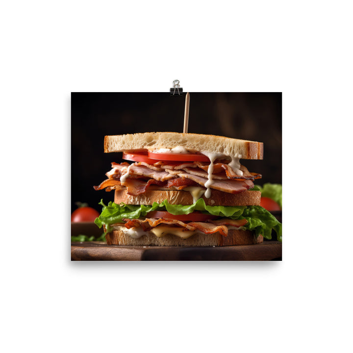 Triple decker Club sandwich photo paper poster - Posterfy.AI