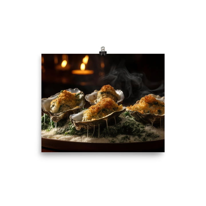Blue Point Oysters Rockefeller photo paper poster - Posterfy.AI