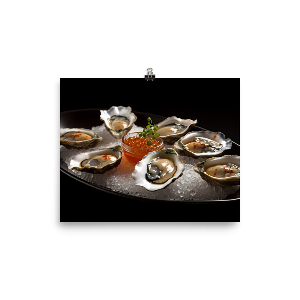 Kumamoto Oysters - A Sensuous Delight photo paper poster - Posterfy.AI