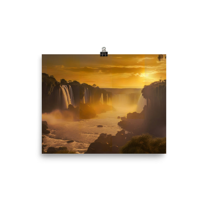 Golden Hour at Iguazu Falls photo paper poster - Posterfy.AI