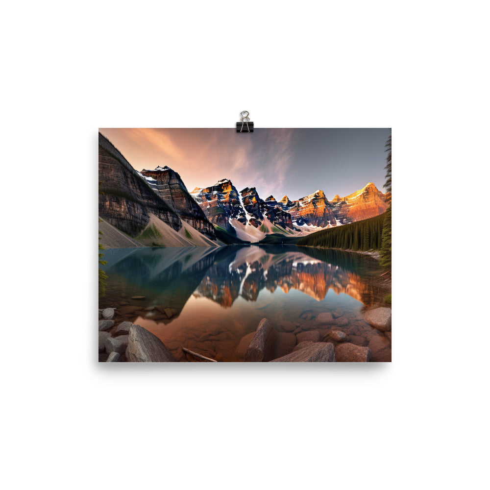 Majestic Beauty of Moraine Lake photo paper poster - Posterfy.AI