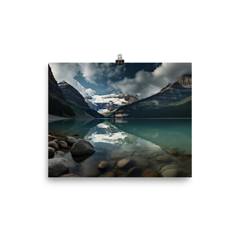 Embracing the Serenity of Lake Louise photo paper poster - Posterfy.AI