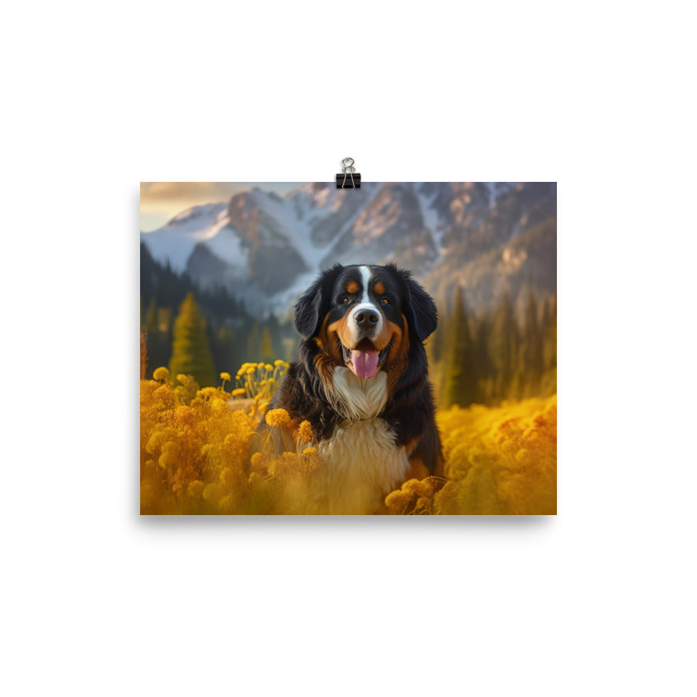 Majestic Bernese Mountain Dog photo paper poster - Posterfy.AI