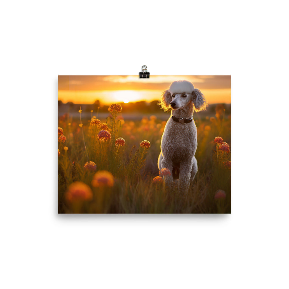 The Majestic Poodle in Natural Surroundings photo paper poster - Posterfy.AI