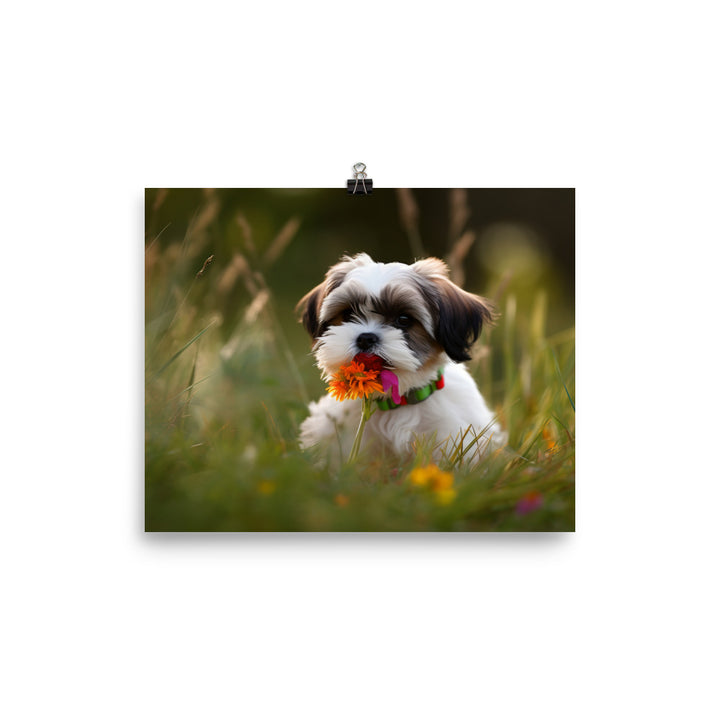 Sweet and Playful Shih Tzu photo paper poster - Posterfy.AI