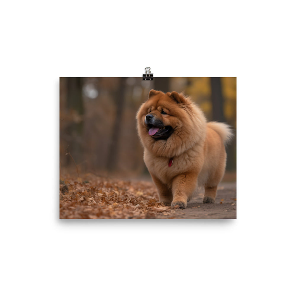 Chow Chow Taking a Leisurely Stroll photo paper poster - Posterfy.AI