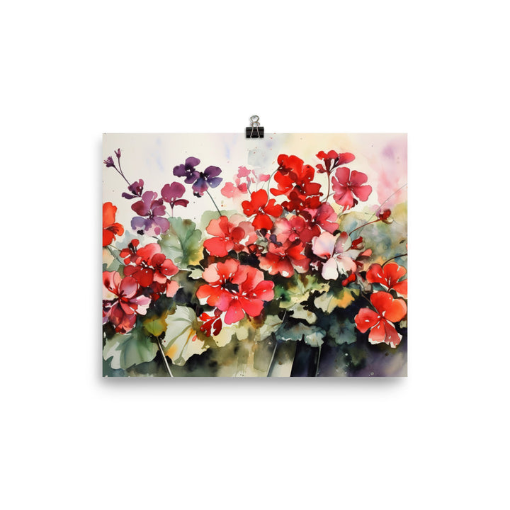 Elegant Geranium Bouquets photo paper poster - Posterfy.AI