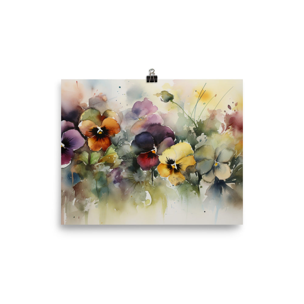 Meditations with Pansies photo paper poster - Posterfy.AI