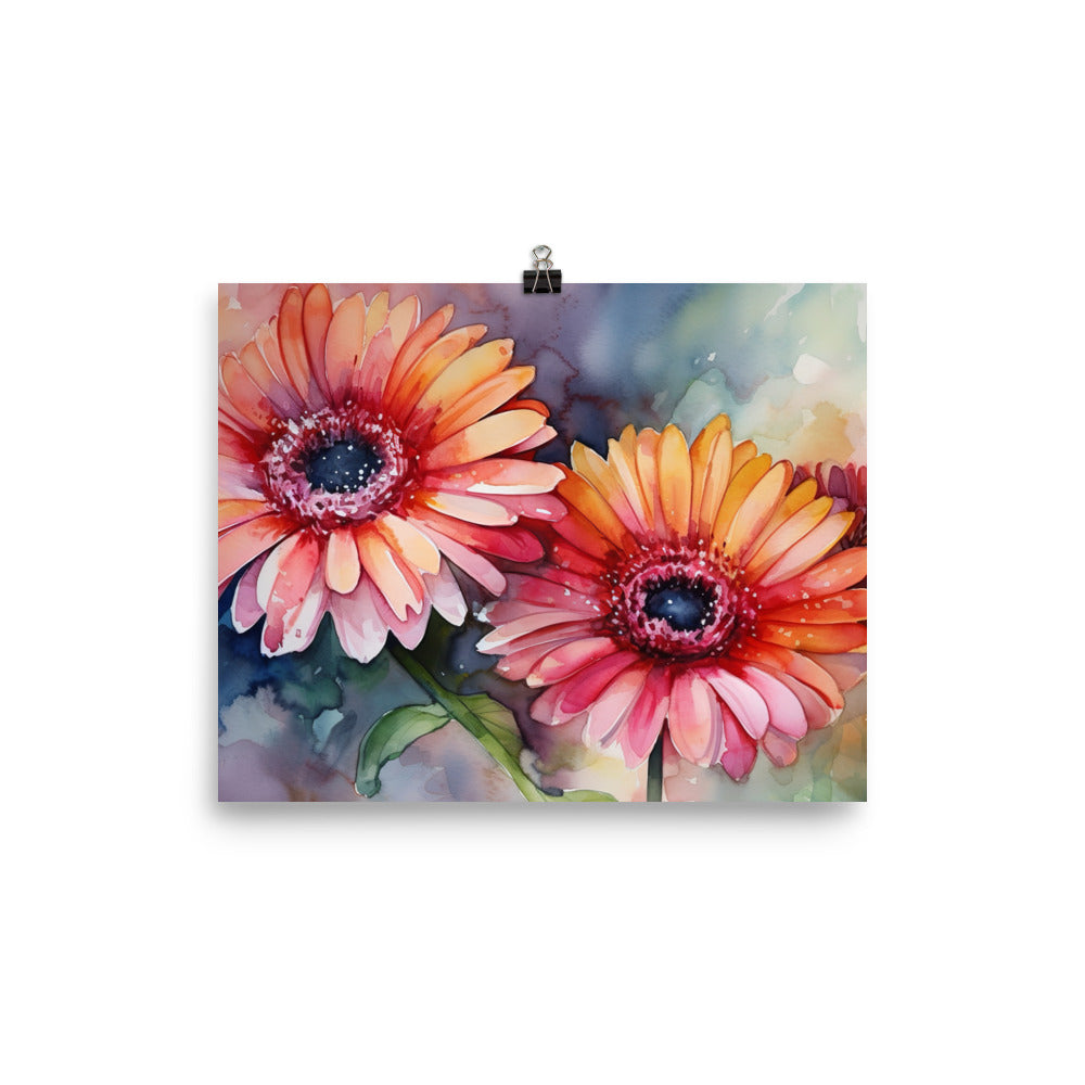 Delight with Gerbera Daisies photo paper poster - Posterfy.AI