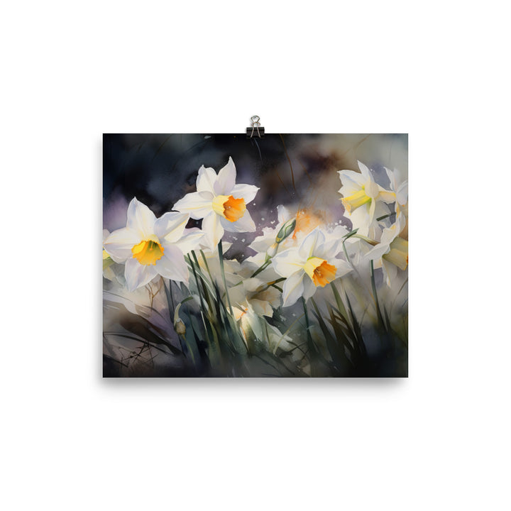 Watercolor Delicacy in Daffodils photo paper poster - Posterfy.AI