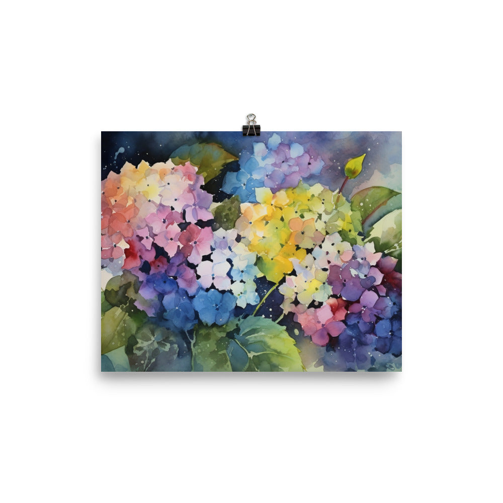 Whimsical Hydrangeas photo paper poster - Posterfy.AI