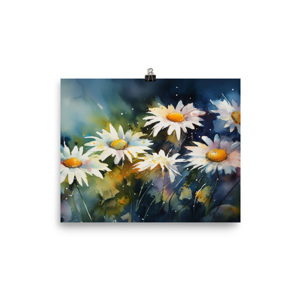 Daisies in Watercolors photo paper poster - Posterfy.AI