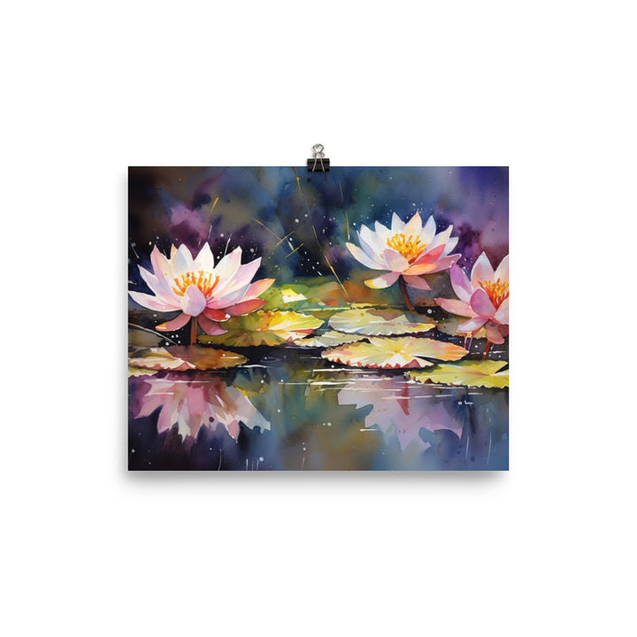 Grace of Lotus Flowers photo paper poster - Posterfy.AI