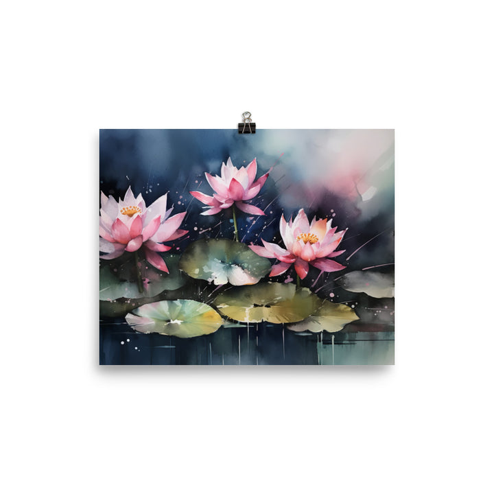 Grace of Lotus Flowers photo paper poster - Posterfy.AI