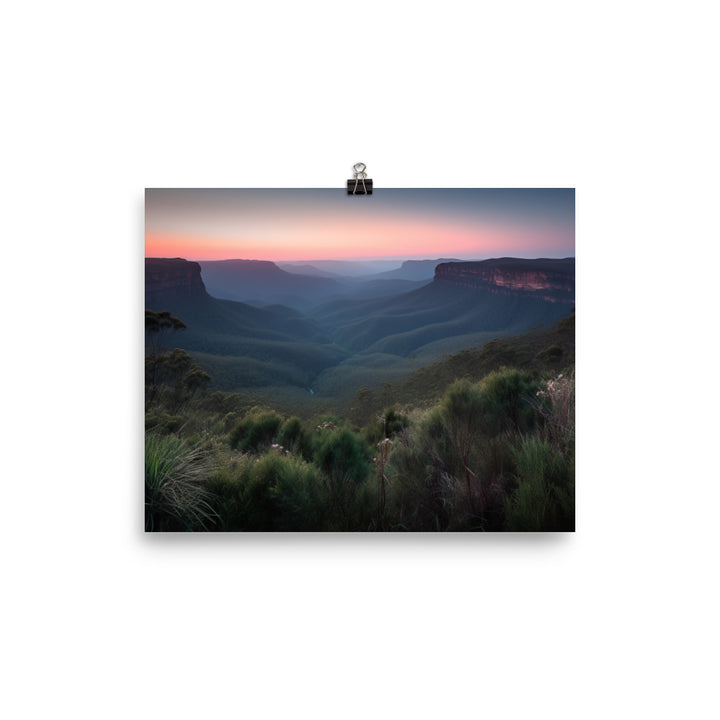 Blue Hour in the Blue Mountains photo paper poster - Posterfy.AI