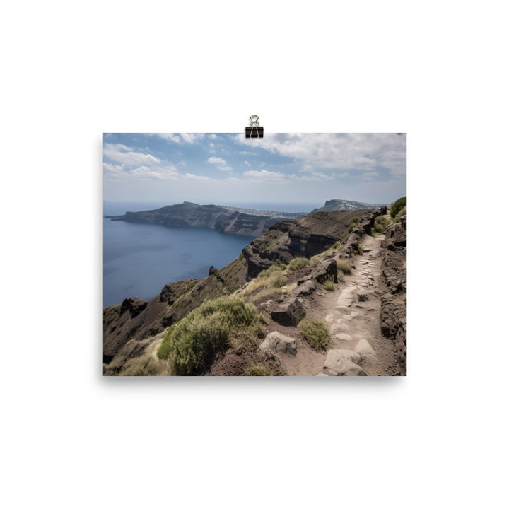 Santorini Caldera Trails photo paper poster - Posterfy.AI