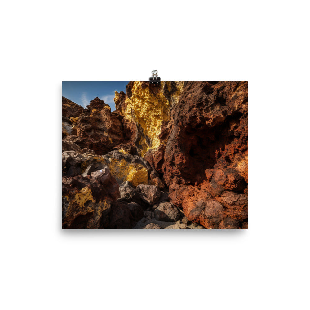 Volcanic Wonders of Nea Kameni photo paper poster - Posterfy.AI