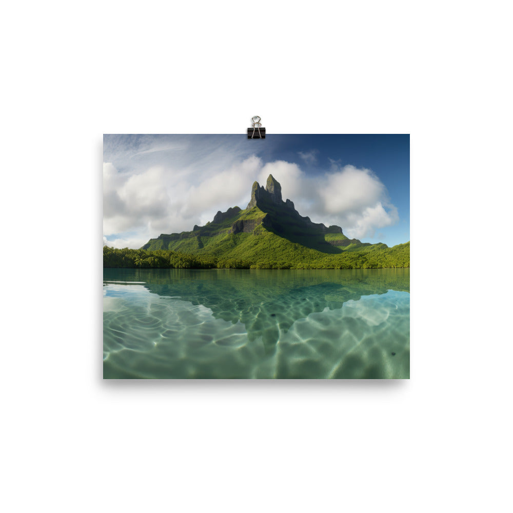 Majestic Mount Otemanu photo paper poster - Posterfy.AI