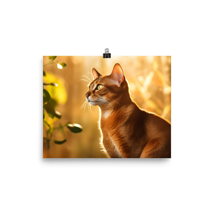 Abyssinian Cat Basking photo paper poster - Posterfy.AI