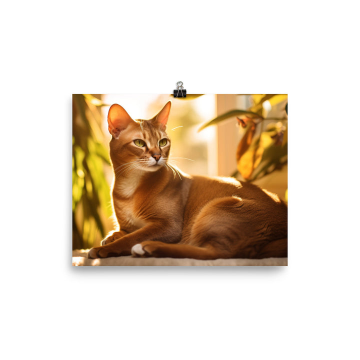 Abyssinian Cat Basking photo paper poster - Posterfy.AI