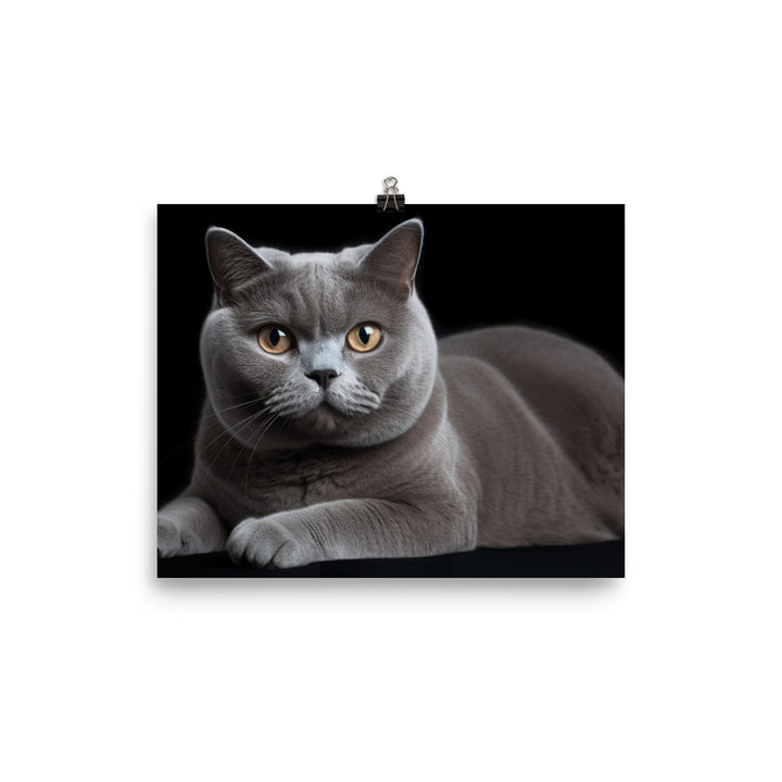 British Shorthair Cat Posing photo paper poster - Posterfy.AI