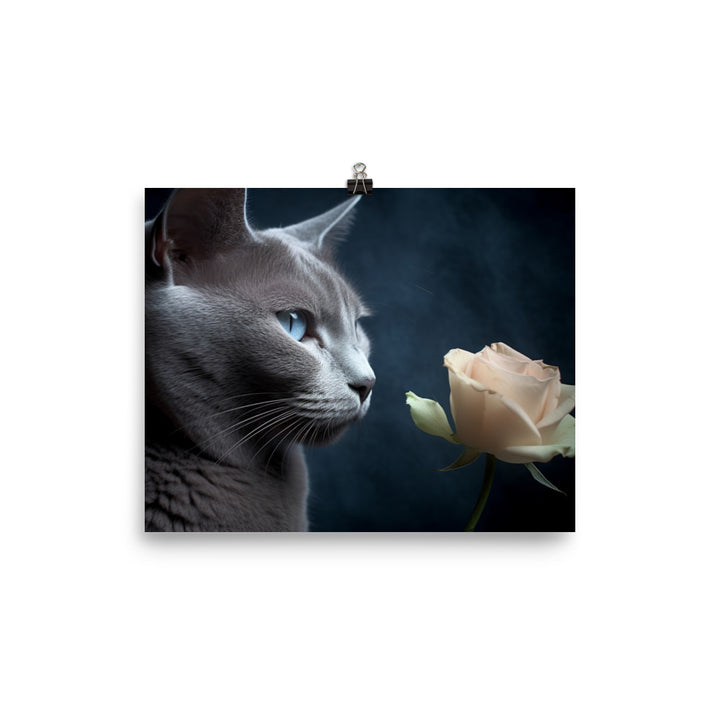 Russian Blue Cat photo paper poster - Posterfy.AI