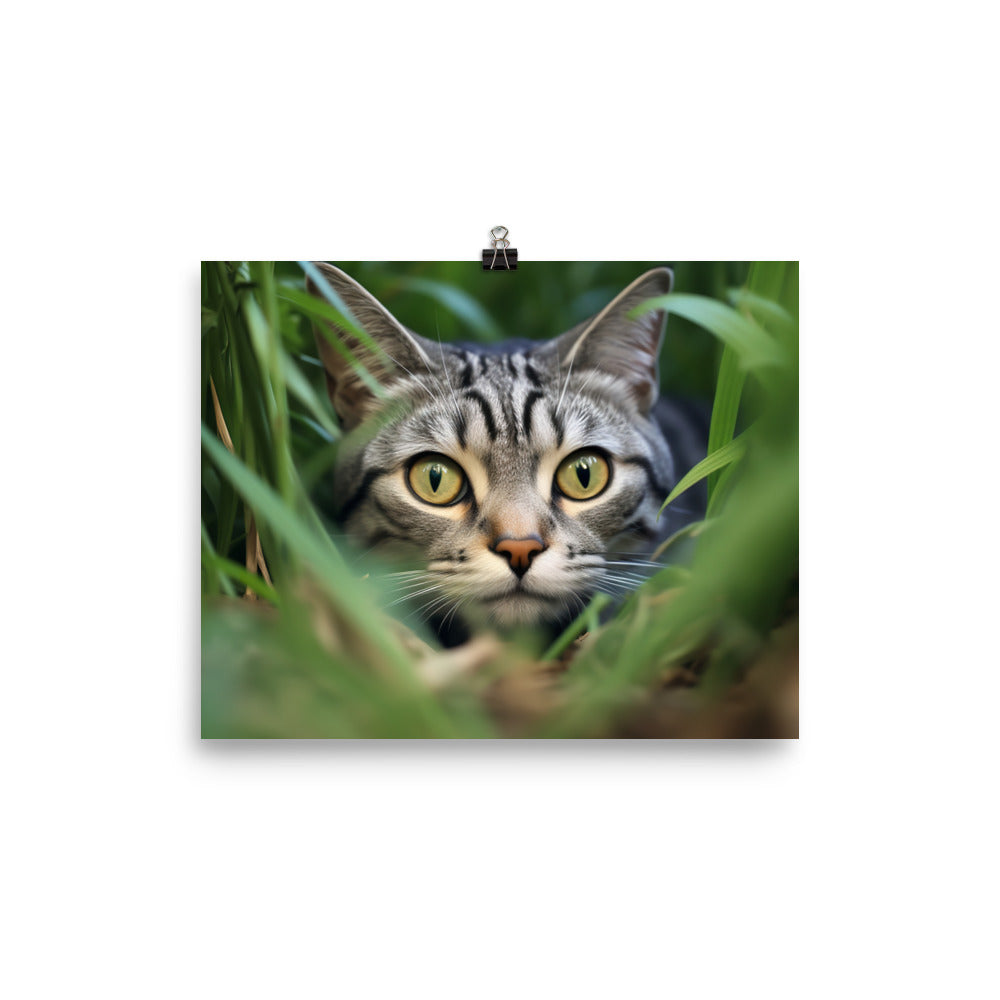 American Shorthair Cat Engaged photo paper poster - Posterfy.AI