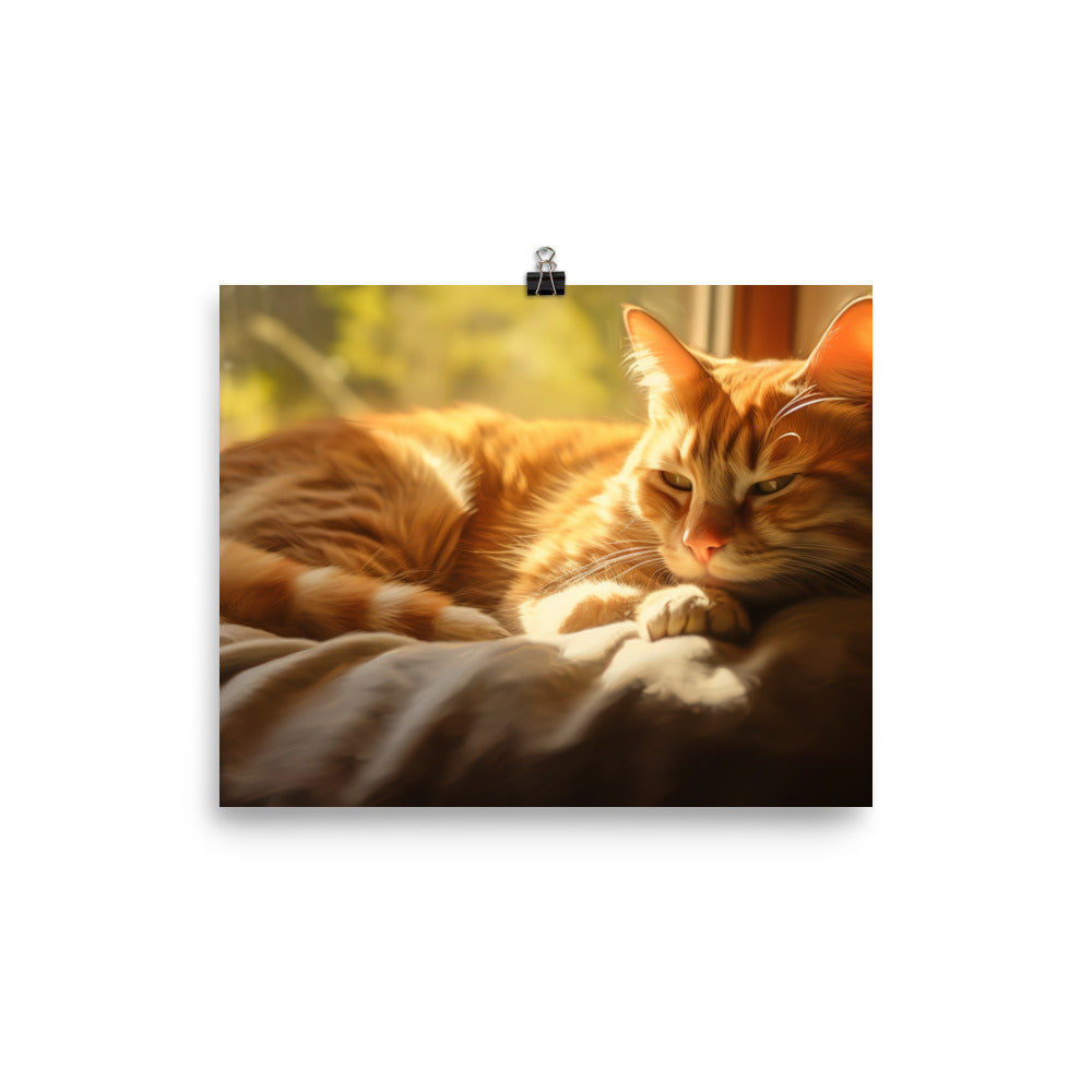 Relaxed Manx Cat photo paper poster - Posterfy.AI