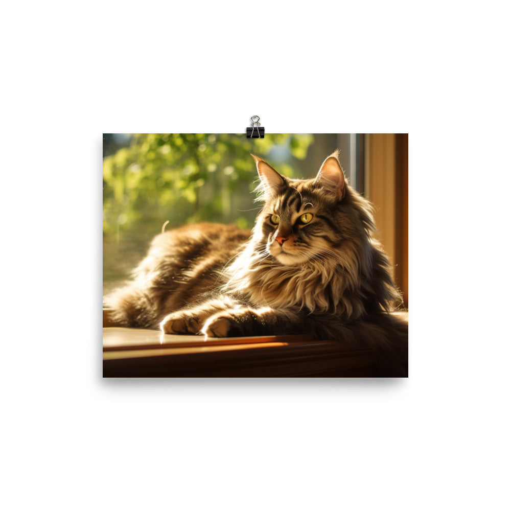 Magnificent Maine Coon photo paper poster - Posterfy.AI