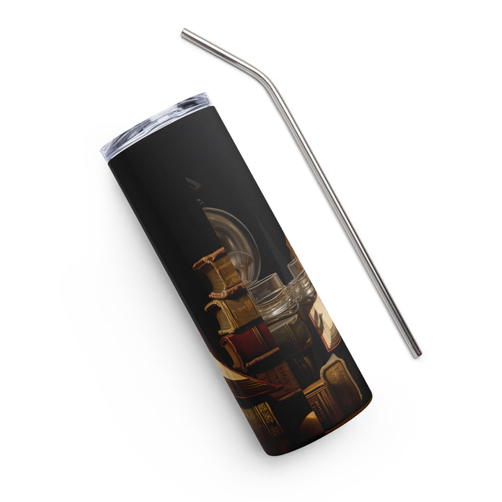 Tiger Scholar Amidst Books Tumbler