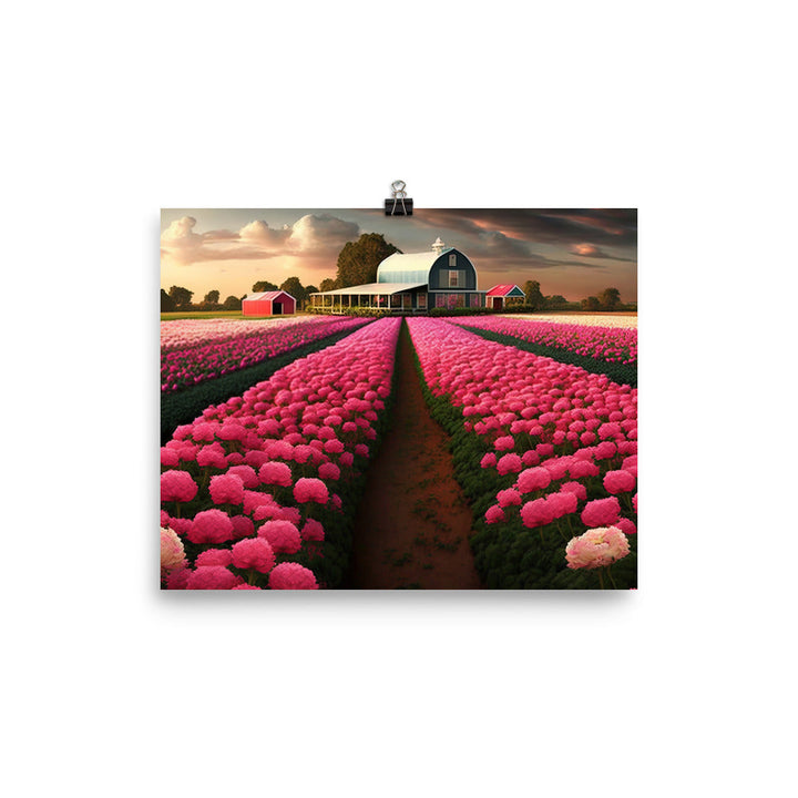 Beautiful Carnation Farm photo paper poster - Posterfy.AI